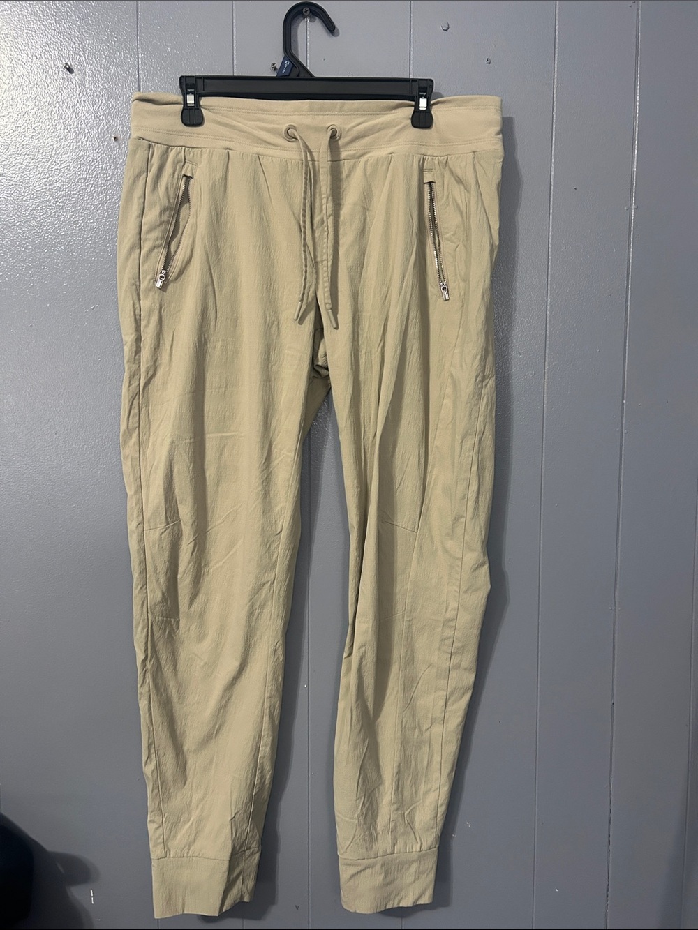 Athleta Beige Straight-Leg Drawstring Pants